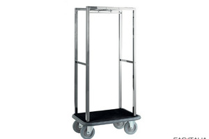 Carrello per abiti e bagagli in acciaio h 186 cm