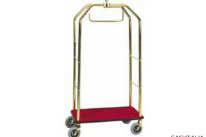 Carrello portavaligie ottonato con appendiabiti