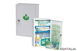 Armadietto pronto soccorso in metallo bianco