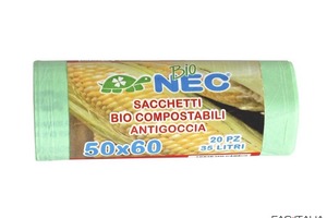 Sacchetto biocompostabile da 35 lt per cestini conf. 20 pz