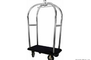 Carrello inox abiti-bagagli ruote pneumatiche