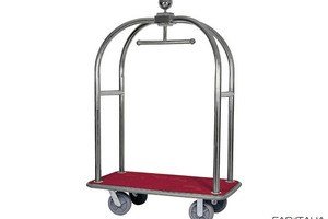 Carrello inox porta bagagli con appendiabiti