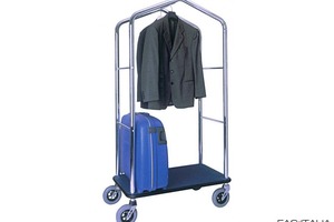 Carrello portavaligie con appendiabiti inox