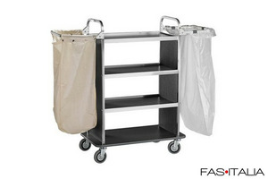Carrello servizio inox con 2 portasacchi Carrello servizio inox con 2 portasacchi